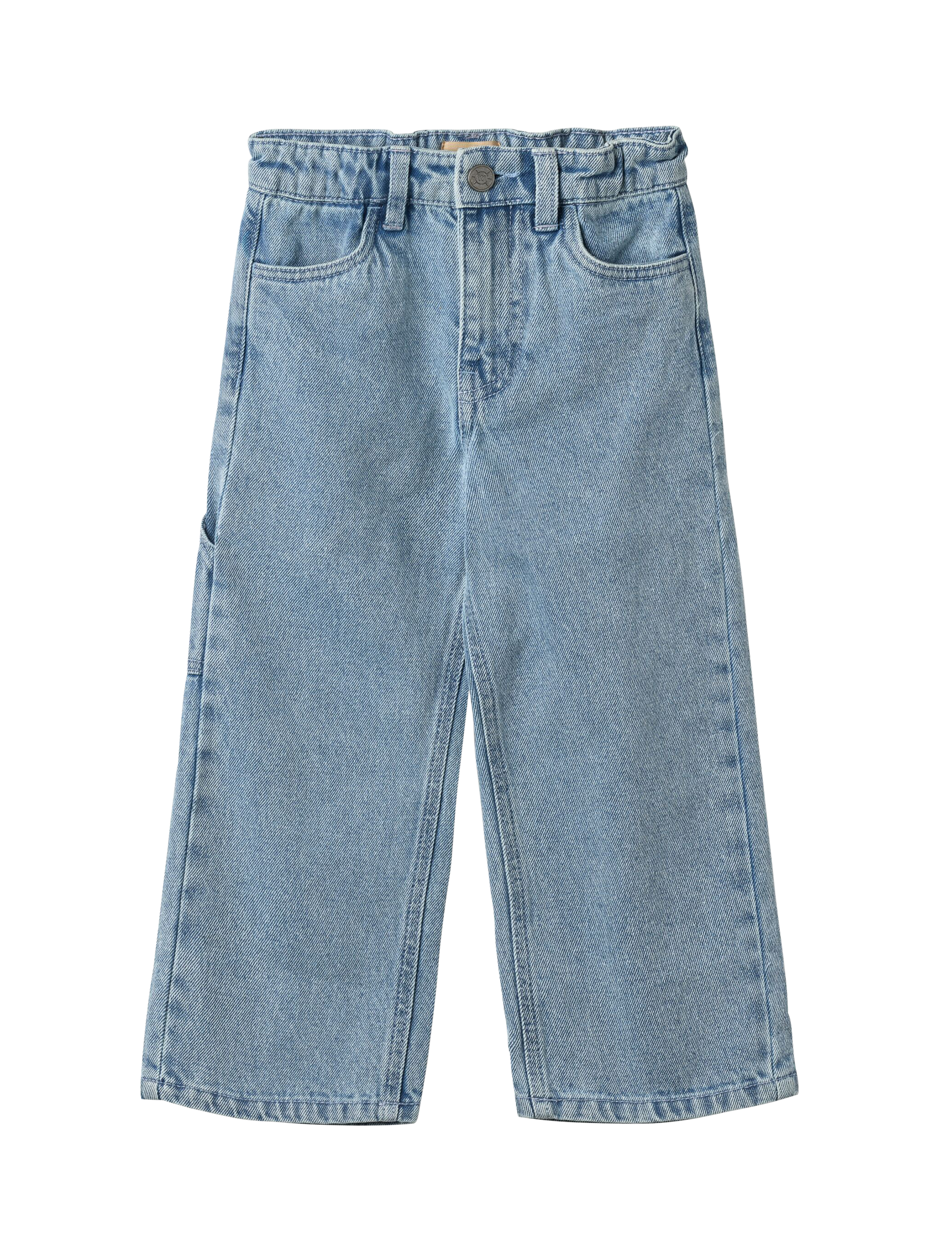 Product image 1 of 2, which shows WHEAT Kids' Relaxed Denim Trousers, Light Blue, 3 years