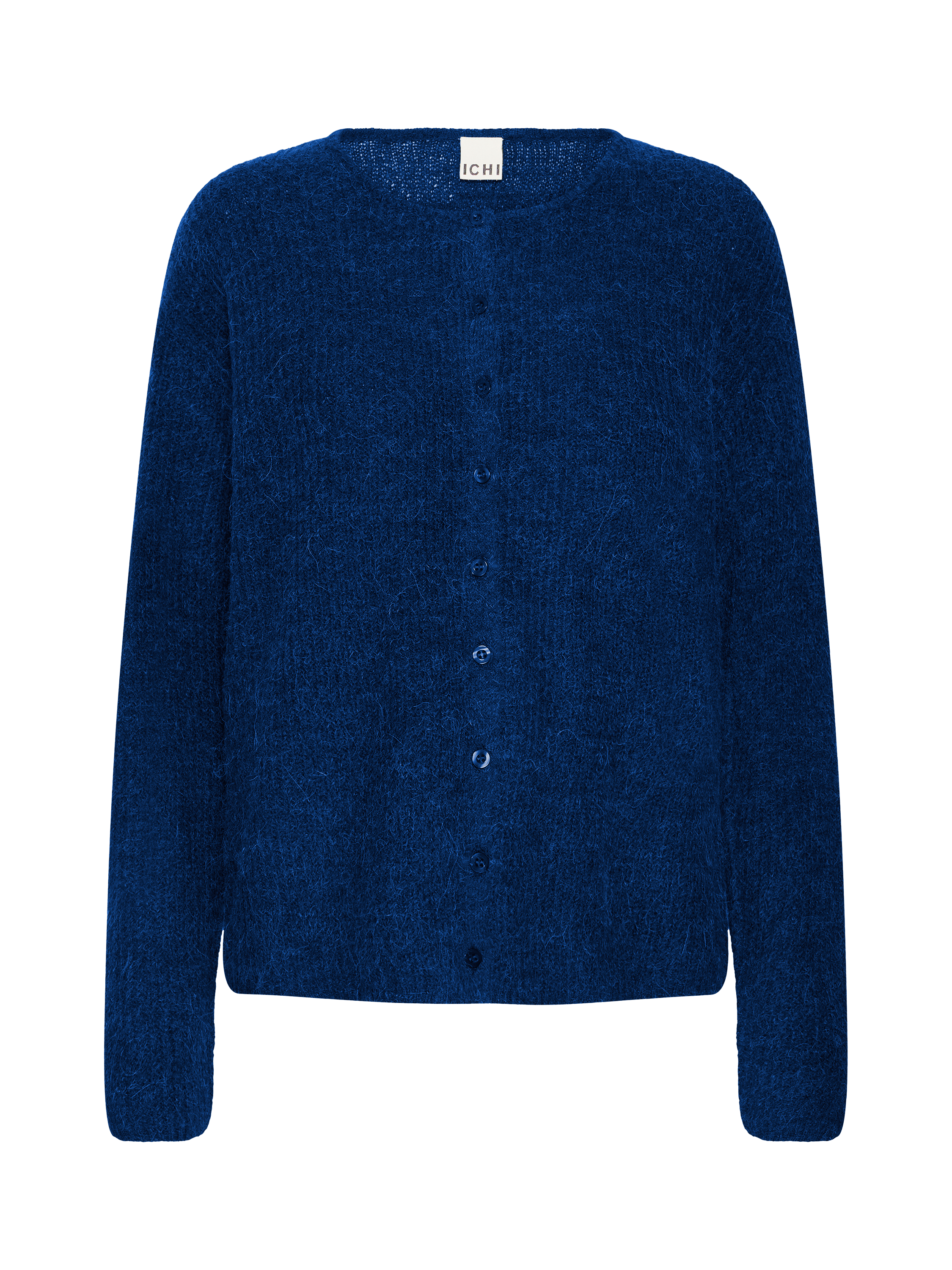 Product image 1 of 3, which shows ICHI Kamara Fine Knit Cardigan, Patriot Blue, XS