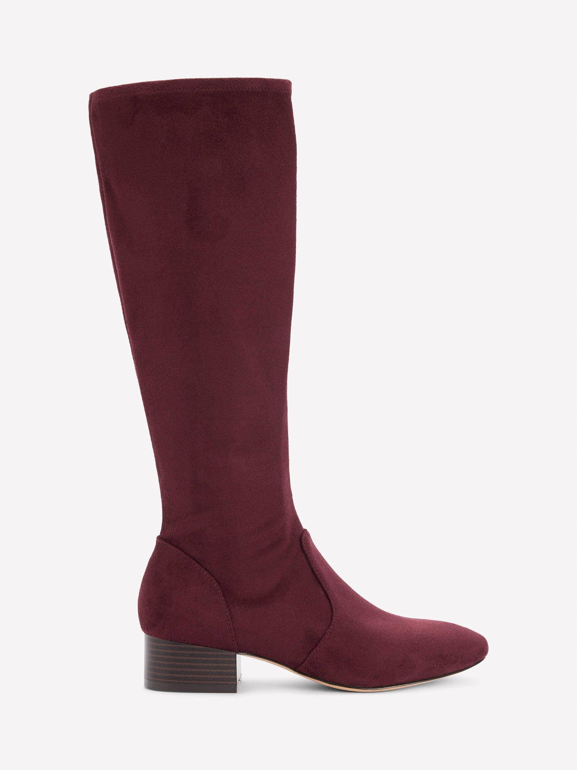 Product image 1 of 4, which shows Boden Flat Stretch Knee Boots, Chestnut, 7