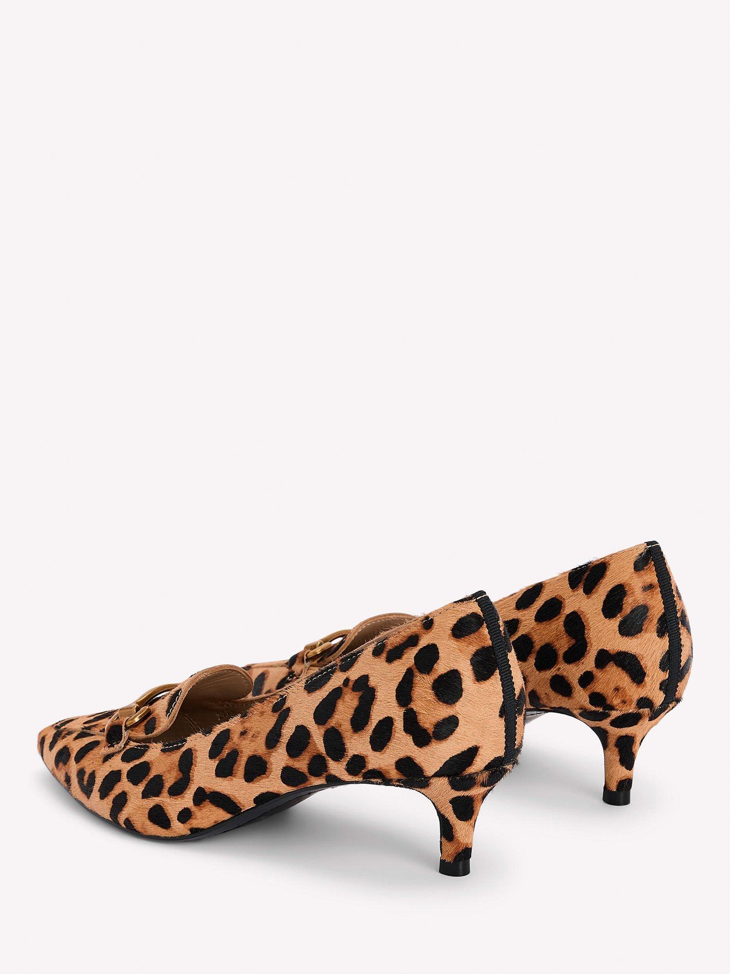 Product image 4 of 5, which shows Boden Iris Suede Kitten Heel Loafers, Brown/Multi, 8