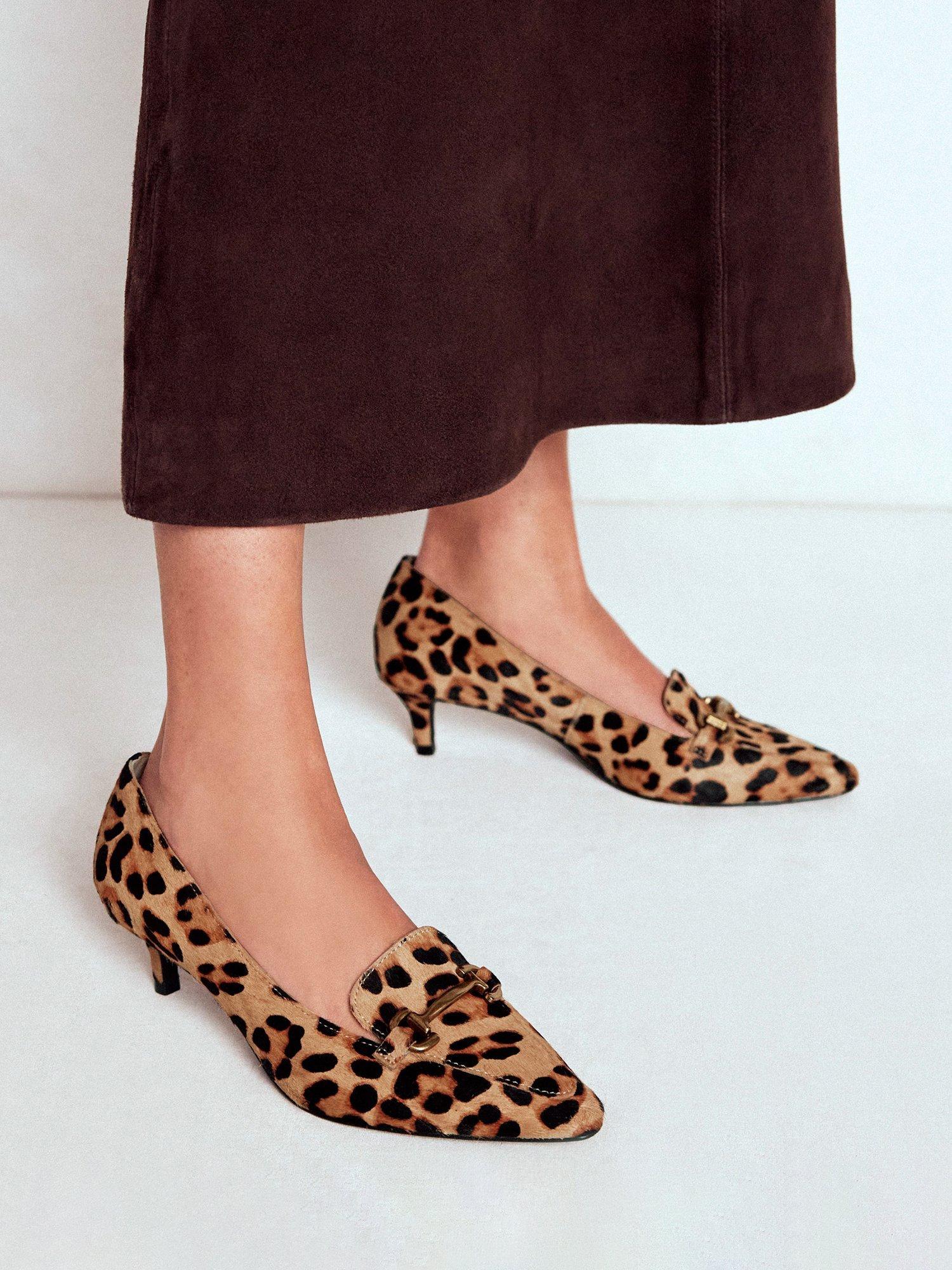 Product image 5 of 5, which shows Boden Iris Suede Kitten Heel Loafers, Brown/Multi, 8