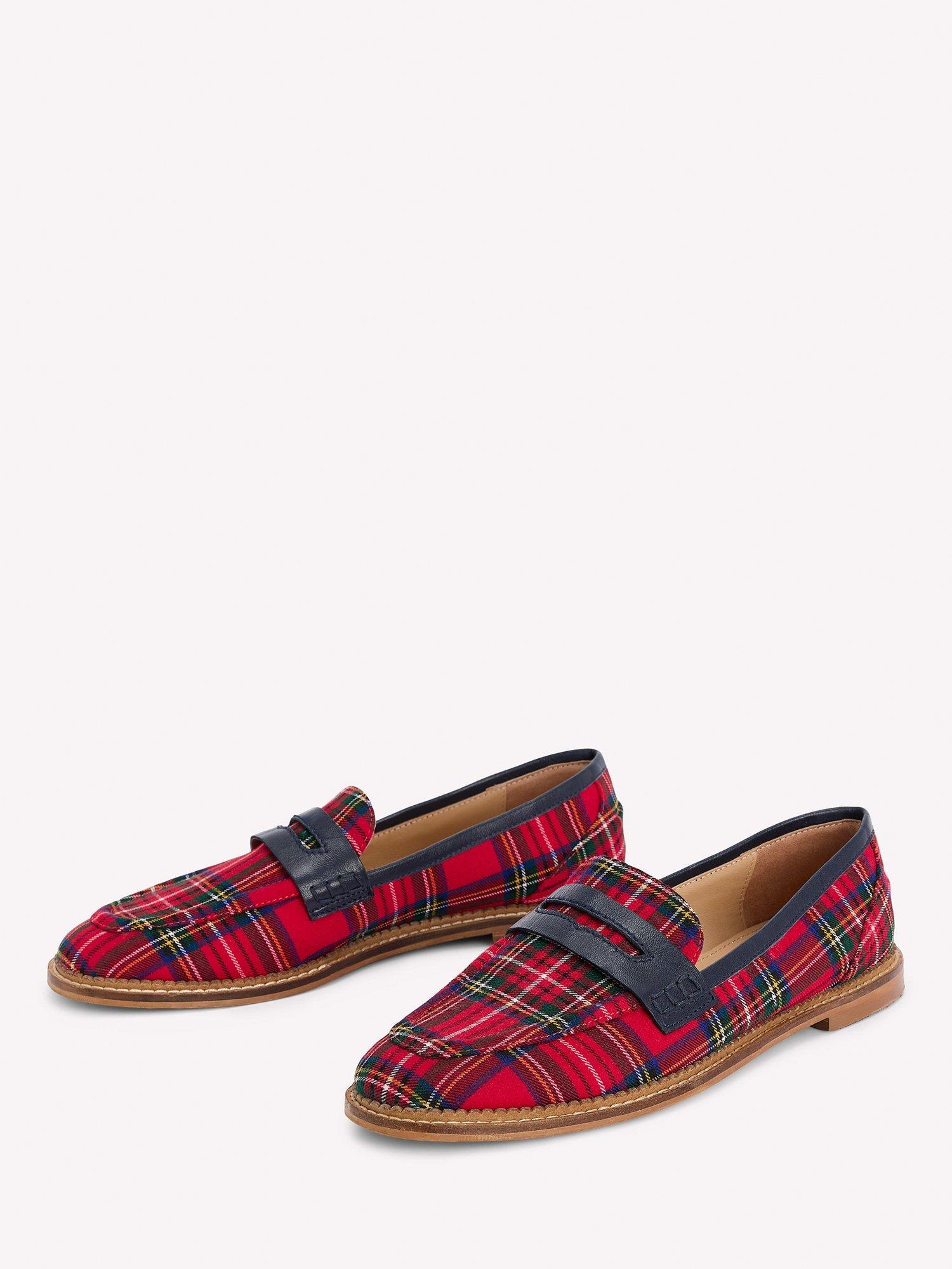 Product image 2 of 5, which shows Boden Nya Leather Blend Loafers, Red/Multi, 5