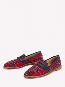 Boden Nya Leather Blend Loafers, Red/Multi - view 2, Red/Multi