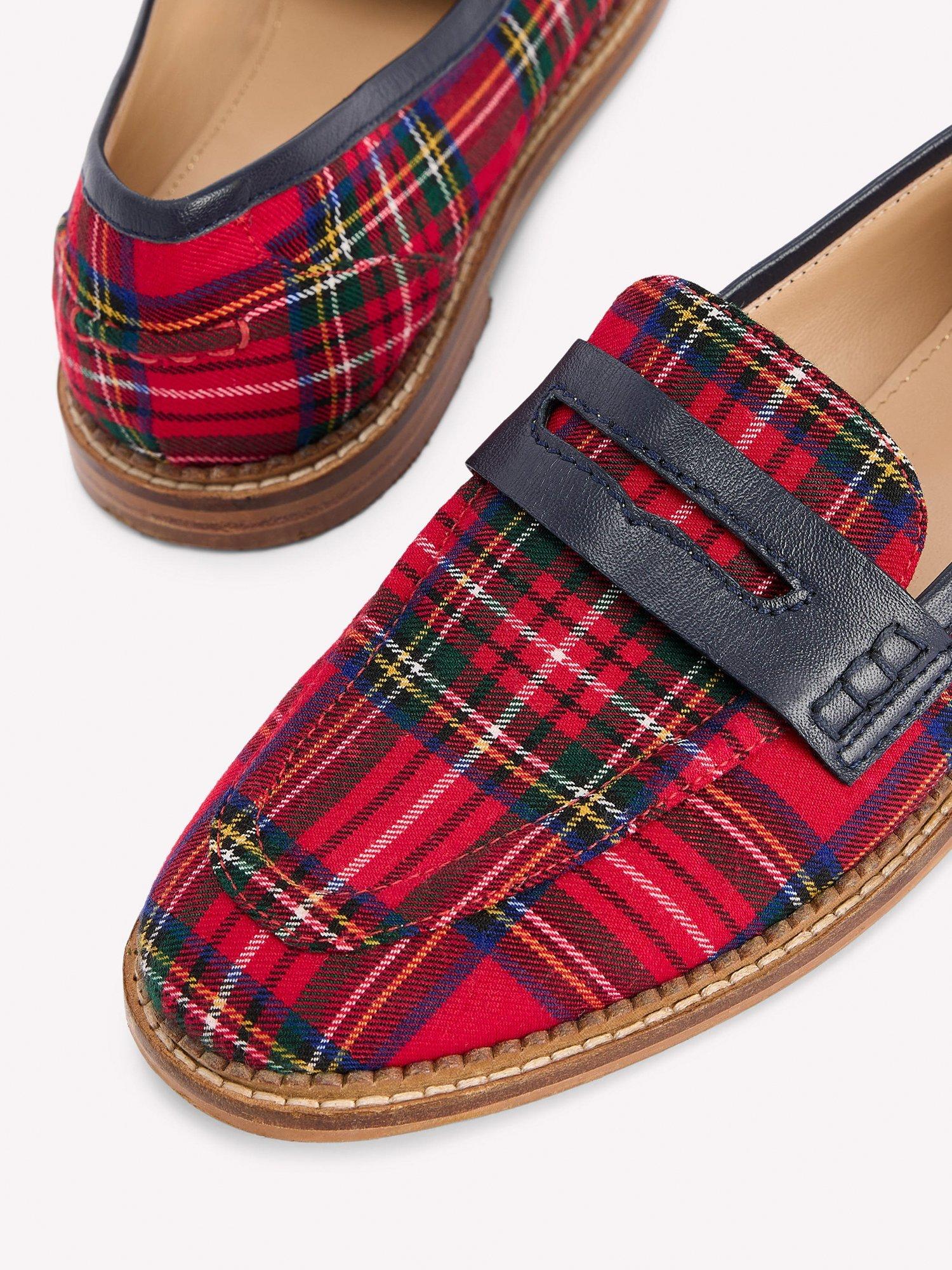 Product image 3 of 5, which shows Boden Nya Leather Blend Loafers, Red/Multi, 5