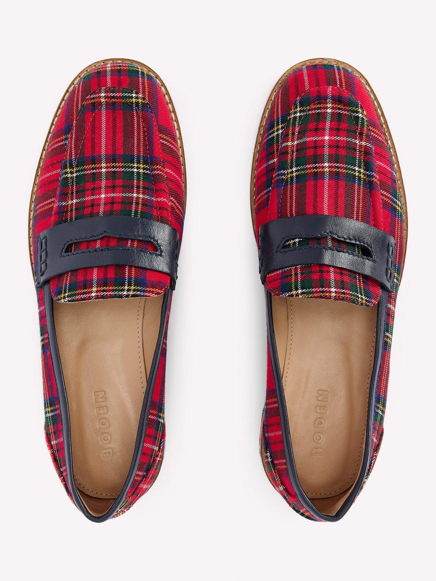 Product image 4 of 5, which shows Boden Nya Leather Blend Loafers, Red/Multi, 5