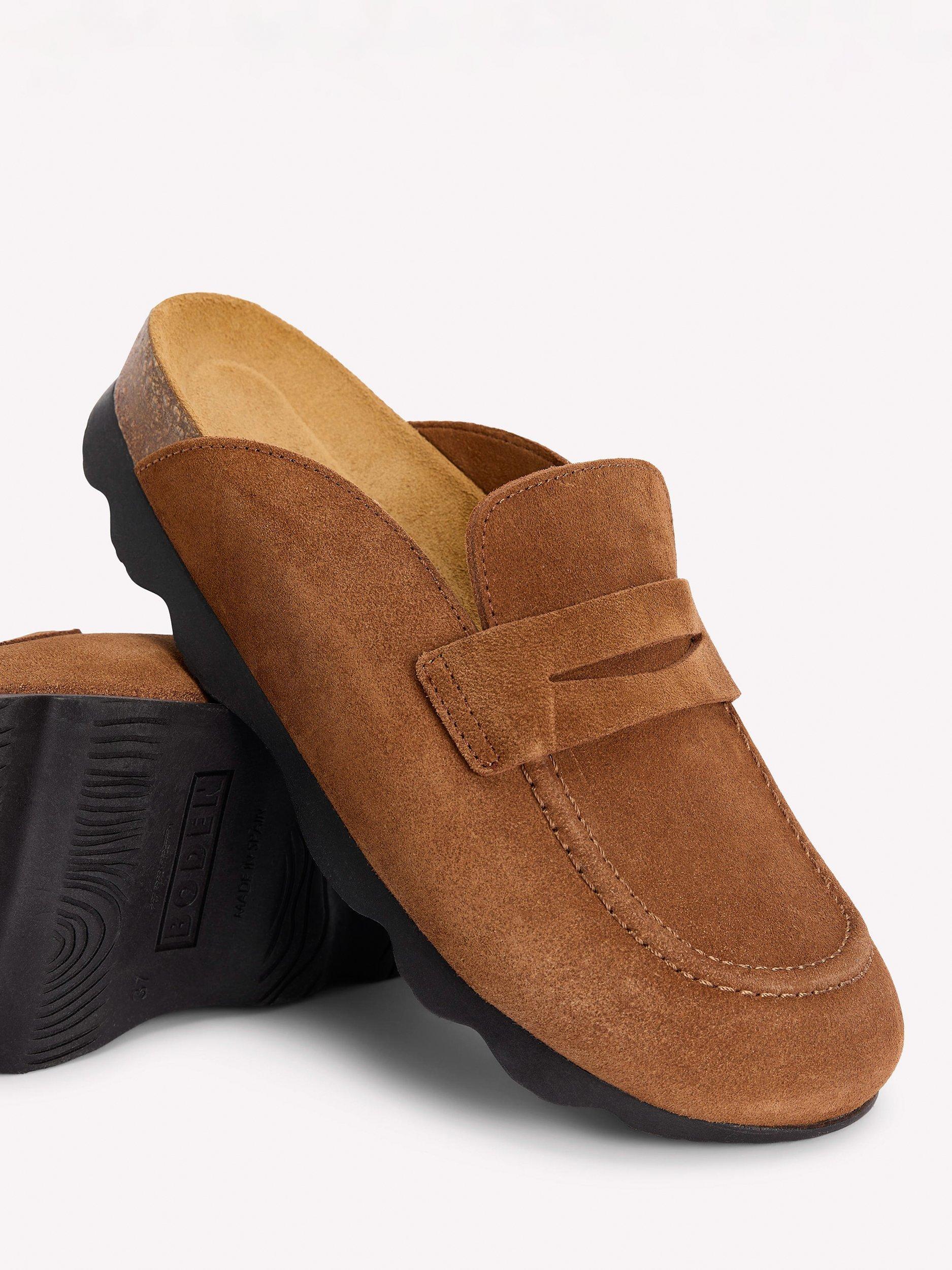 Product image 3 of 5, which shows Boden Suede Mule Clogs, Raw Umber, 6