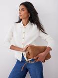 Mint Velvet Cotton Blend Collared Cardigan