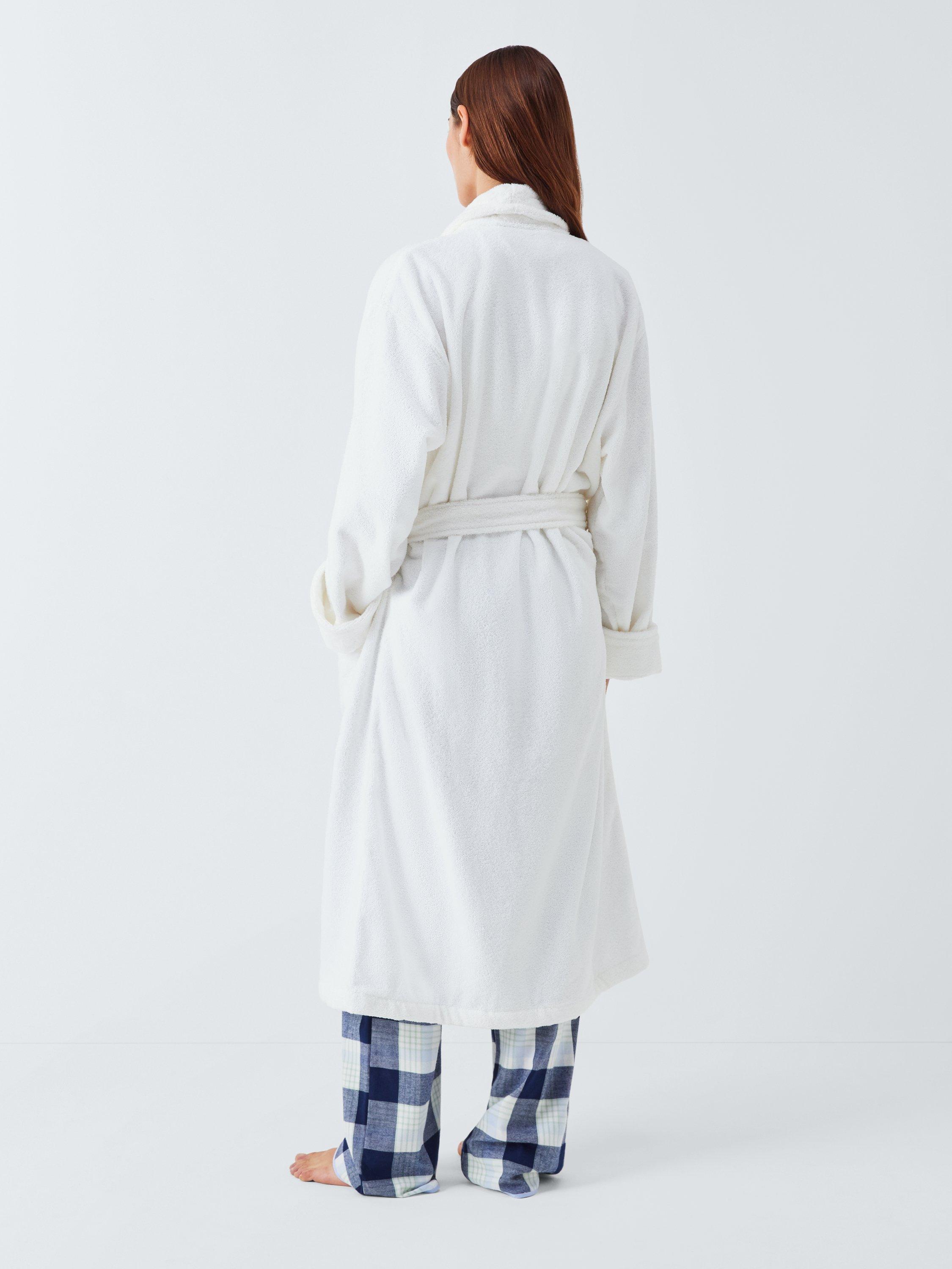 Product image 2 of 7, which shows John Lewis Unisex Egyptian Cotton Bath Robe, White, S/M