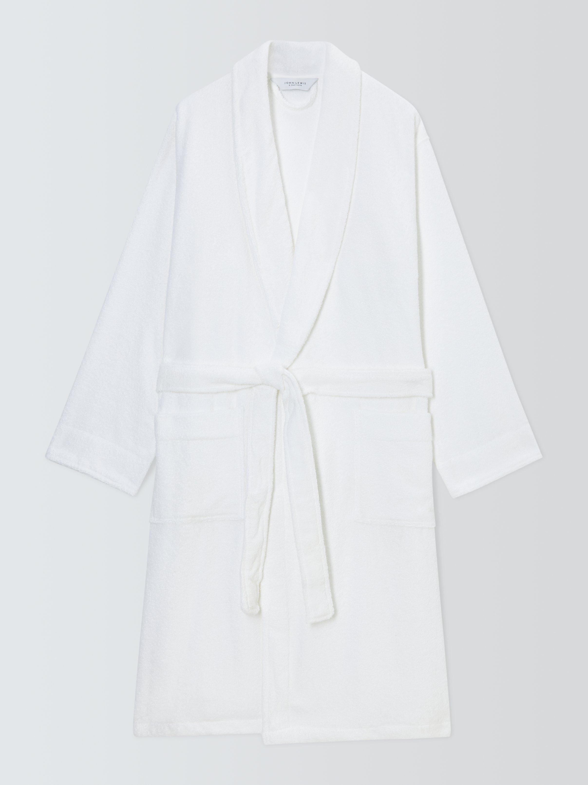 Product image 4 of 7, which shows John Lewis Unisex Egyptian Cotton Bath Robe, White, S/M