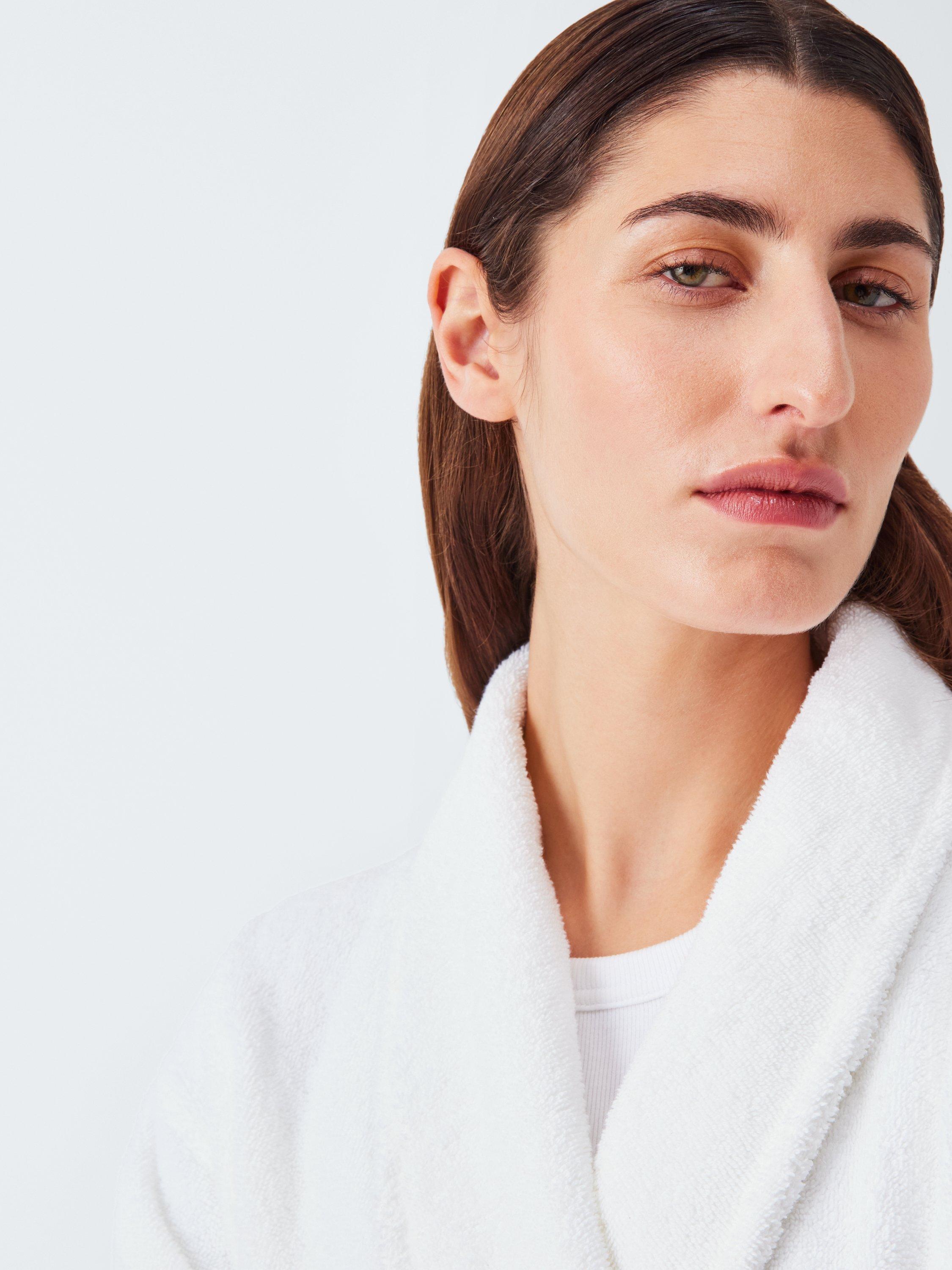 Product image 6 of 7, which shows John Lewis Unisex Egyptian Cotton Bath Robe, White, S/M
