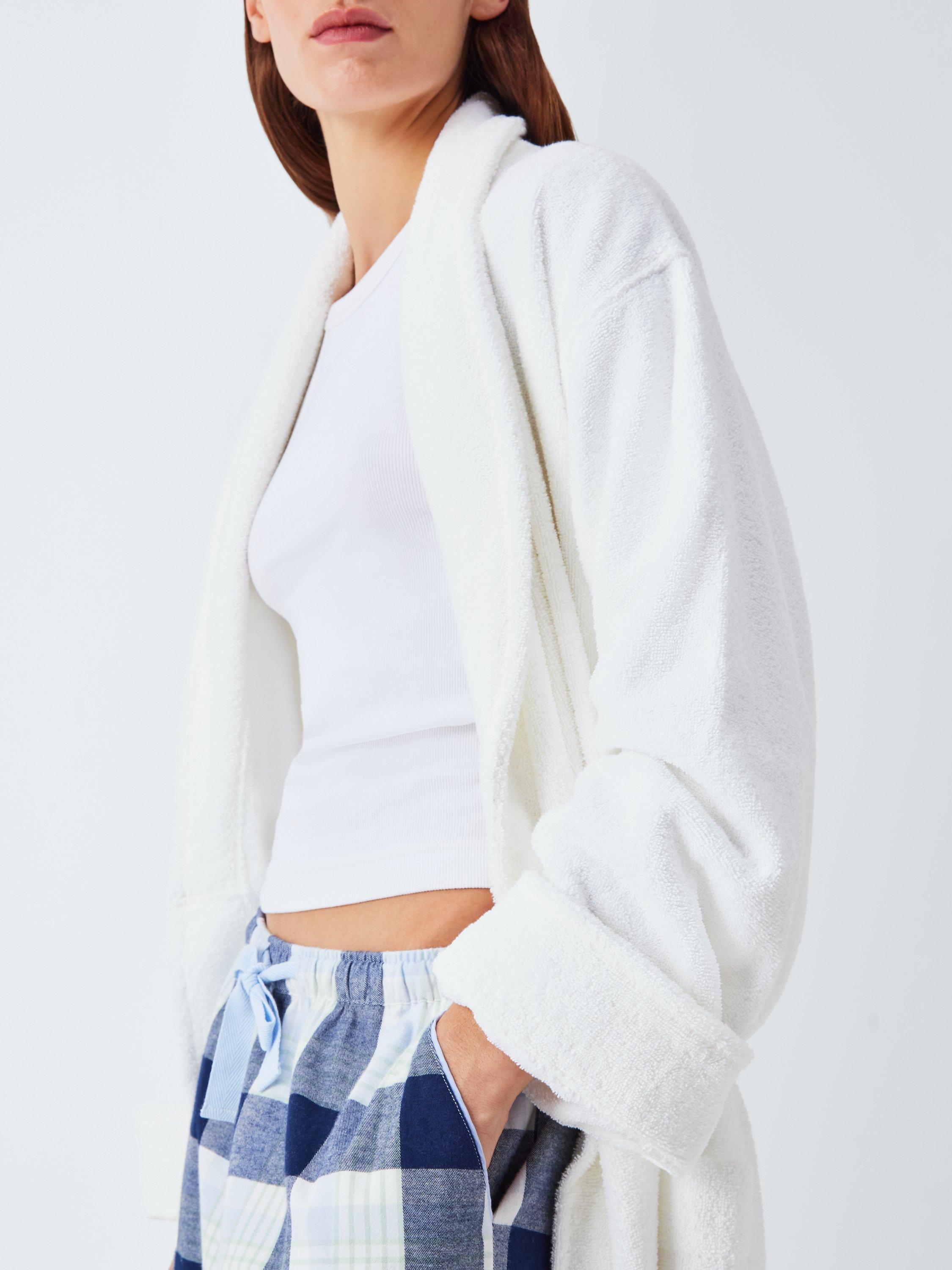 Product image 7 of 7, which shows John Lewis Unisex Egyptian Cotton Bath Robe, White, S/M