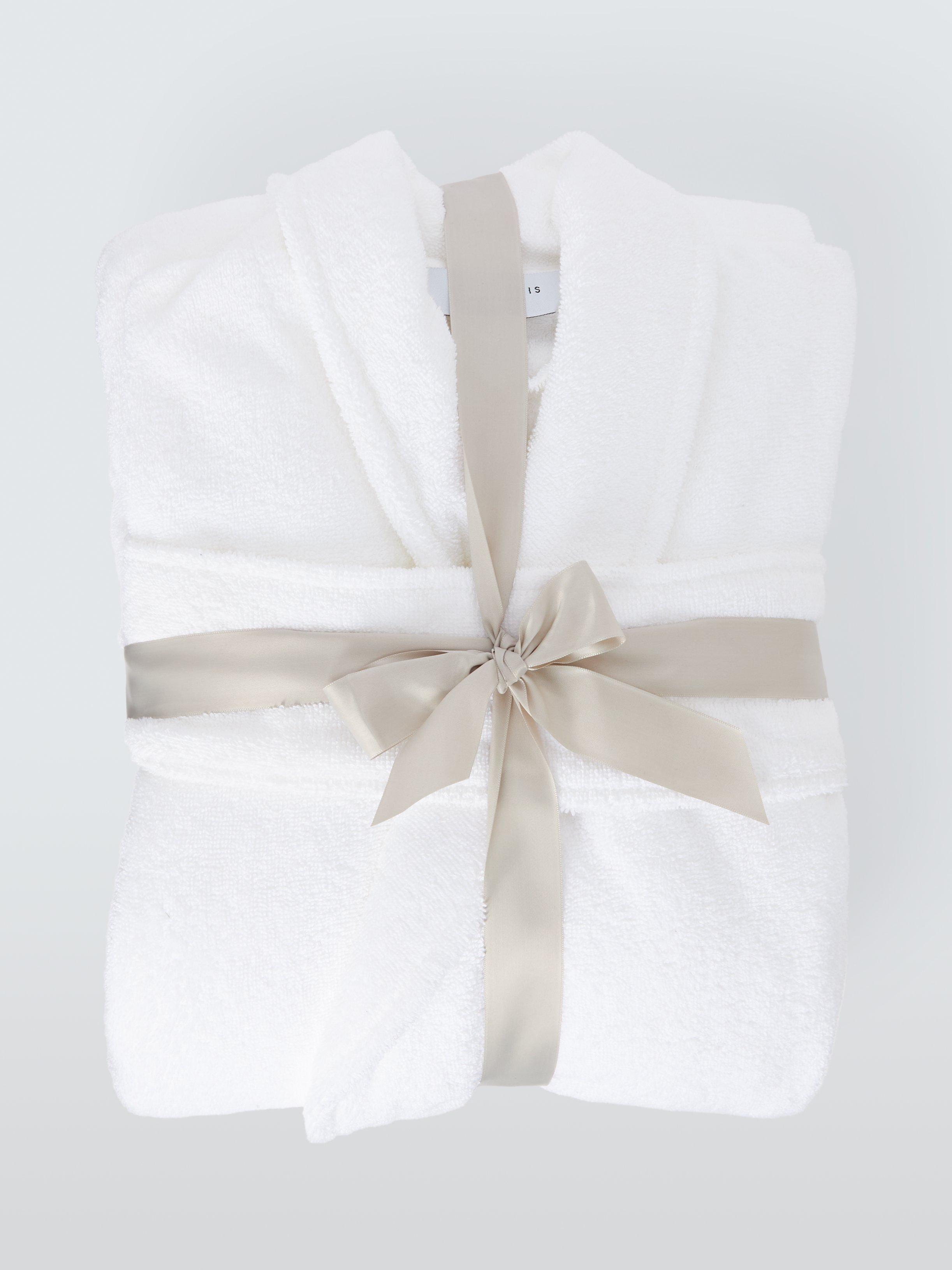 Product image 5 of 7, which shows John Lewis Unisex Egyptian Cotton Bath Robe, White, S/M