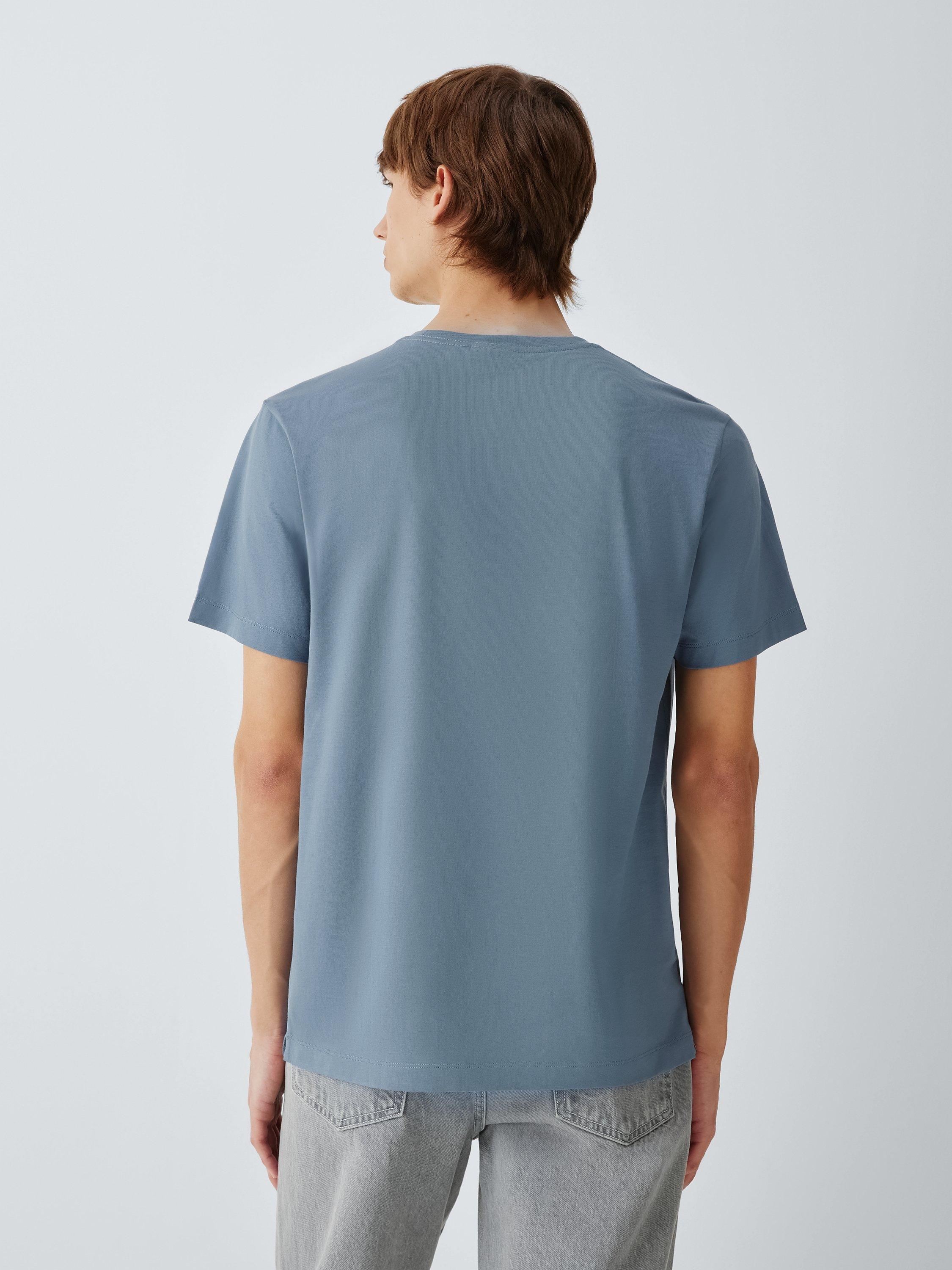 Product image 2 of 6, which shows John Lewis Supima Cotton Regular Fit Crew Neck T-Shirt, Light Blue, S