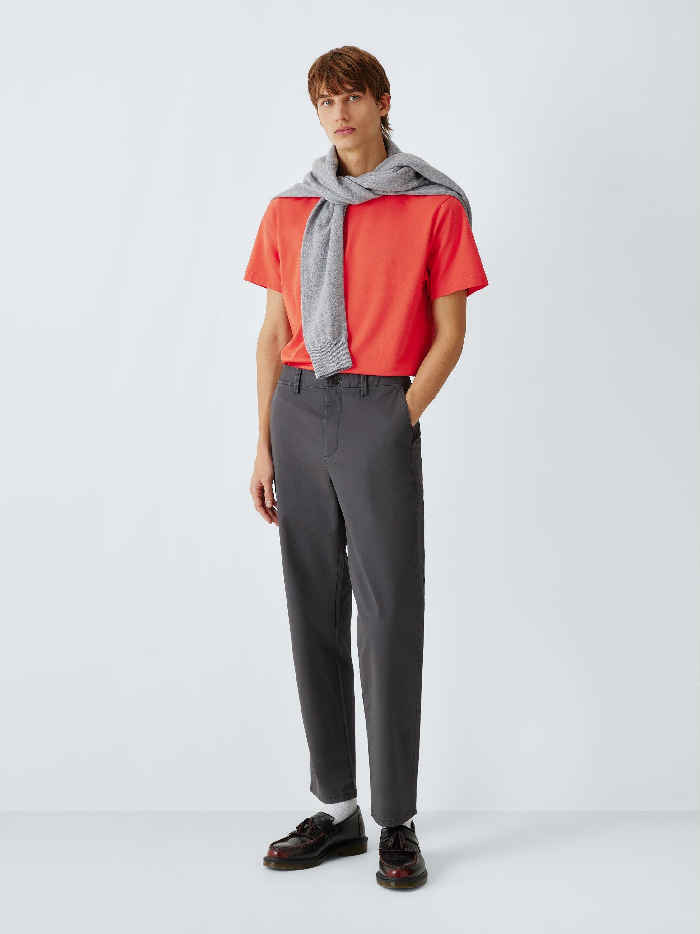 Product image 3 of 6, which shows John Lewis Supima Cotton Regular Fit Crew Neck T-Shirt, Chilli, S