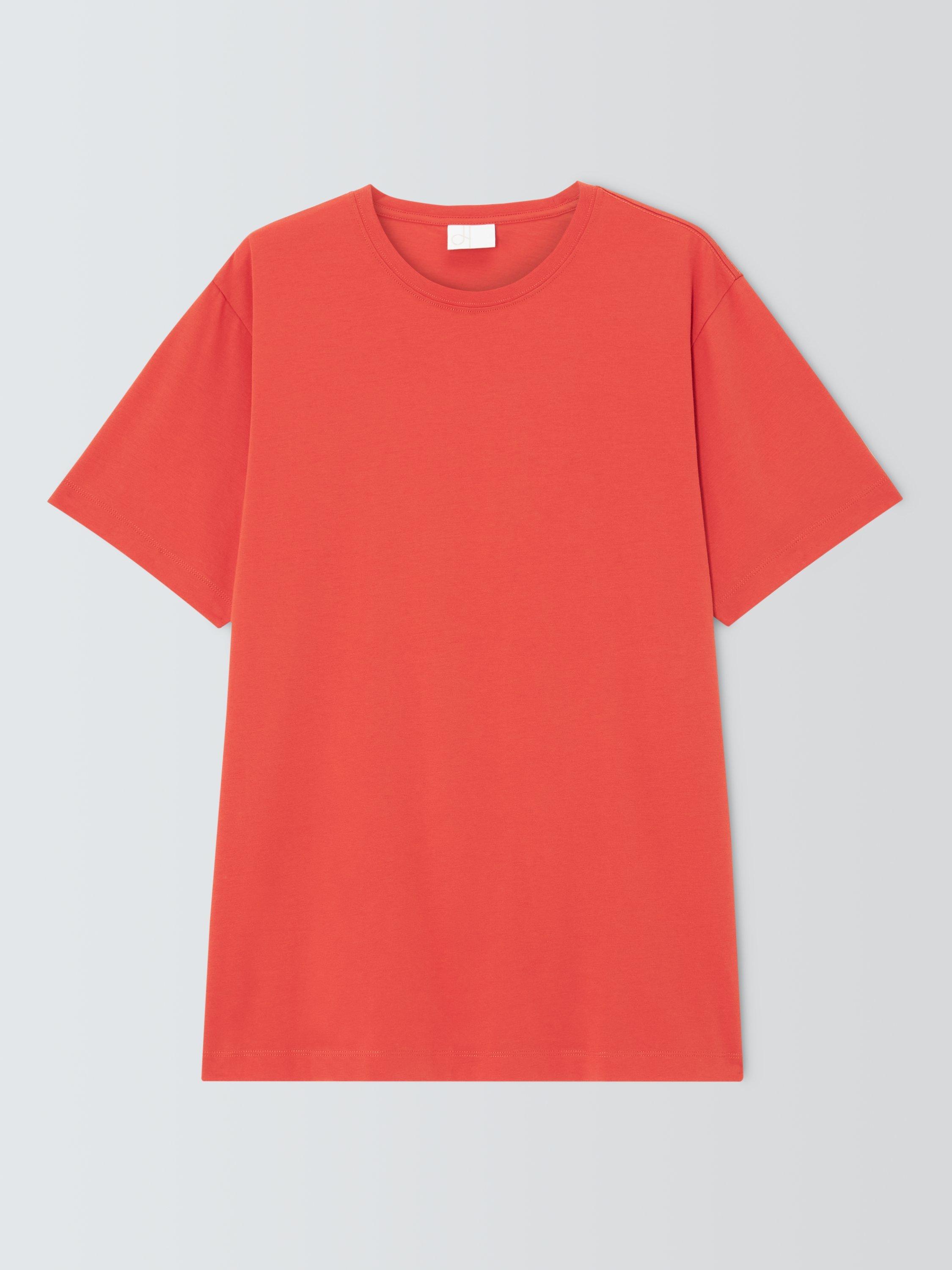 Product image 4 of 6, which shows John Lewis Supima Cotton Regular Fit Crew Neck T-Shirt, Chilli, S