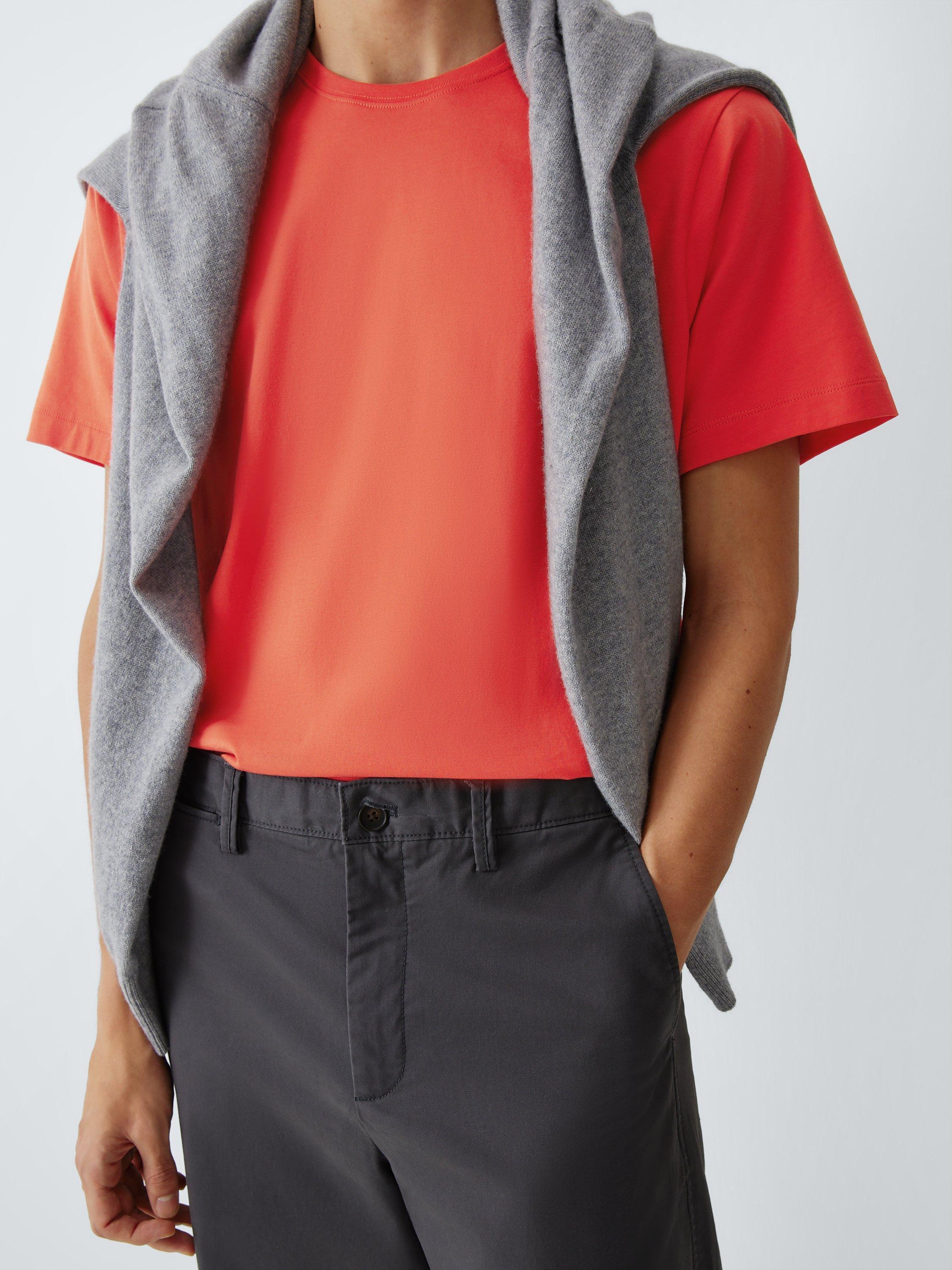 Product image 6 of 6, which shows John Lewis Supima Cotton Regular Fit Crew Neck T-Shirt, Chilli, S
