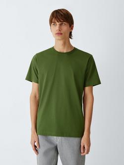 John Lewis Supima Cotton Regular Fit Crew Neck T-Shirt, Chive