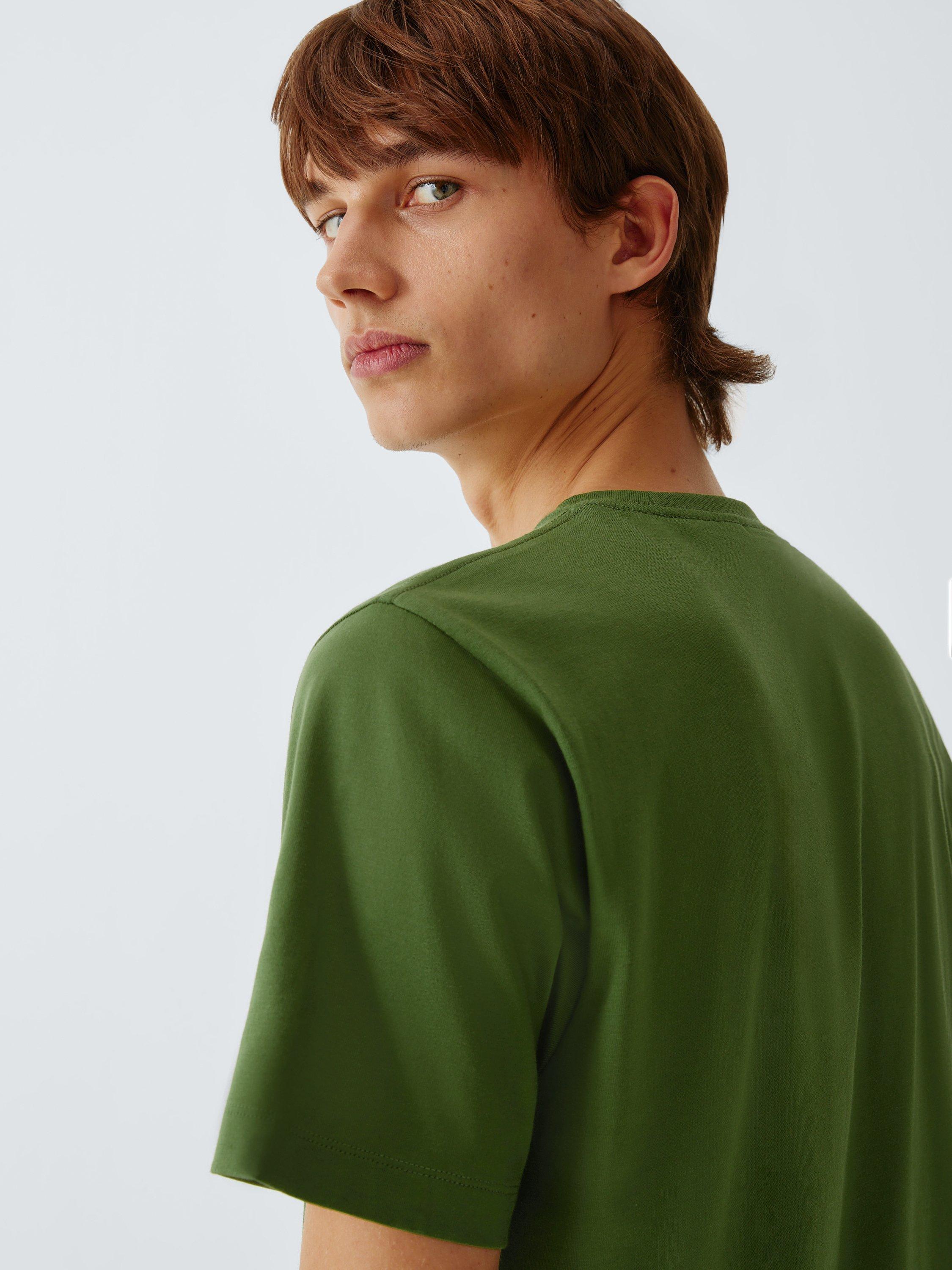 Product image 6 of 6, which shows John Lewis Supima Cotton Regular Fit Crew Neck T-Shirt, Chive, S