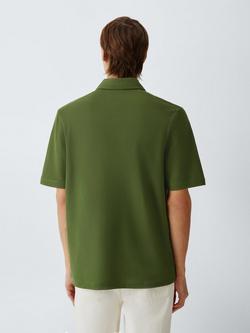 John Lewis Short Sleeve Supima Cotton Pique Polo Shirt - view 2, Chive