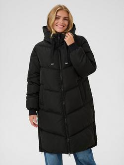 KAFFE Nikko Longline Puffer Coat, Black, Black