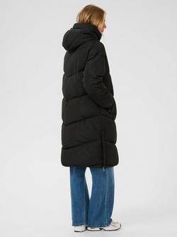 KAFFE Nikko Longline Puffer Coat, Black - view 2, Black