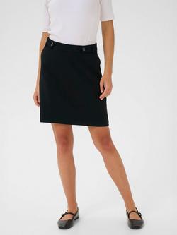 KAFFE Merle Button Mini Skirt, Deep Black