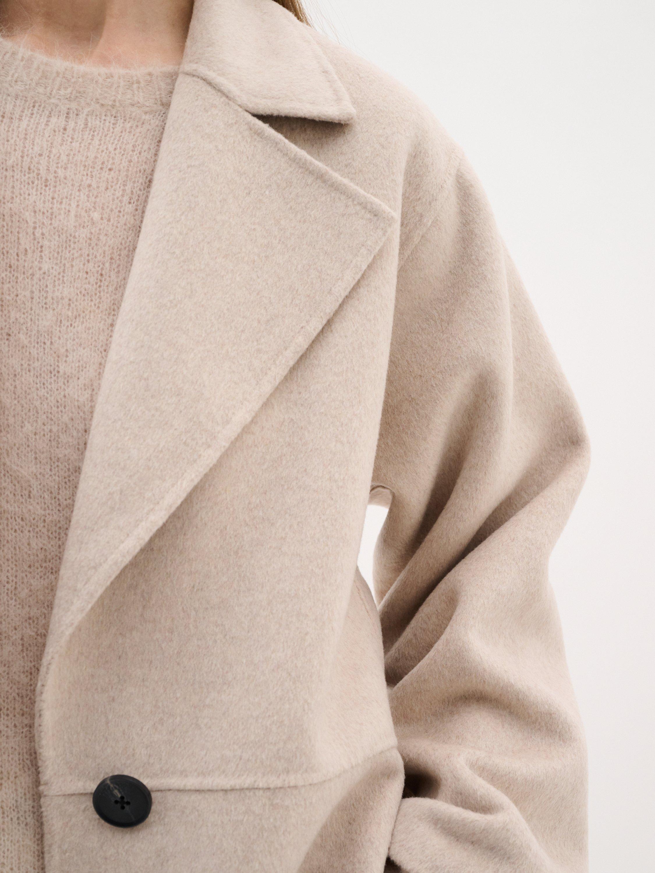 Product image 4 of 6, which shows InWear Yilla Wool Blend Collar Overcoat, French Nougat, 8