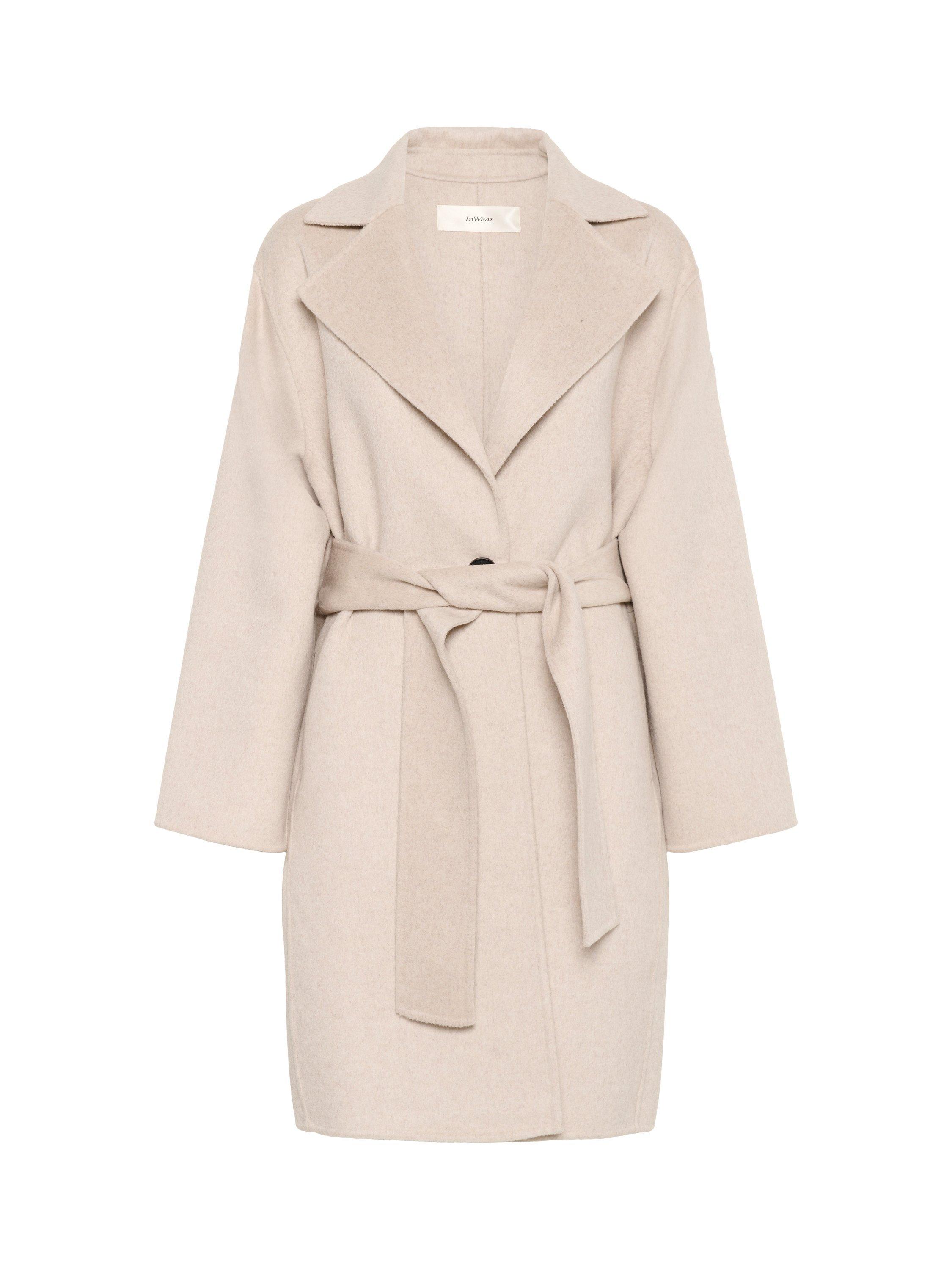 Product image 5 of 6, which shows InWear Yilla Wool Blend Collar Overcoat, French Nougat, 8