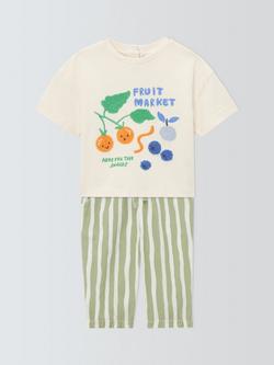 John Lewis Baby Fruit Market T-Shirt & Trousers Set, Green, Green