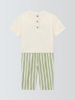 John Lewis Baby Fruit Market T-Shirt & Trousers Set, Green - view 2, Green