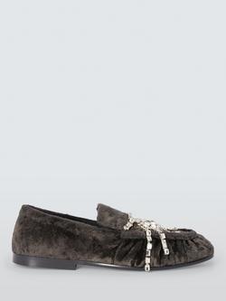 John Lewis Ashley Diamante Trim Occasion Loafers, Grey, Grey