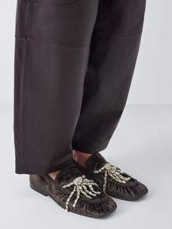 John Lewis Ashley Diamante Trim Occasion Loafers, Grey - view 2, Grey