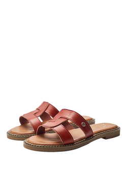 Moda in Pelle Lupin Slider Sandals, Tan - view 2, Tan