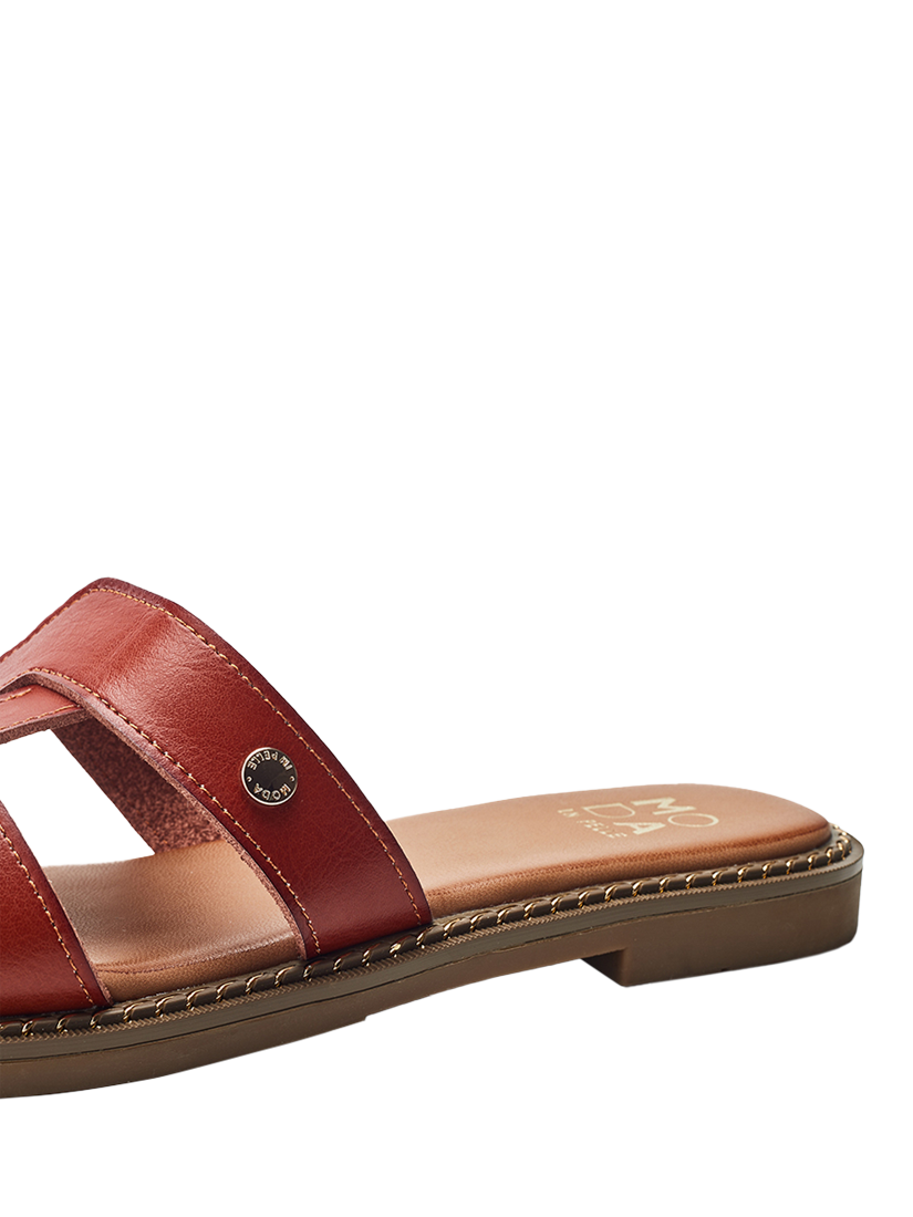 Product image 4 of 4, which shows Moda in Pelle Lupin Slider Sandals, Tan, 3