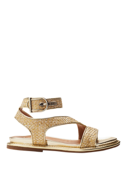 Moda in Pelle Nolanna Leather Strappy Sandals, Natural/Gold, Natural/Gold
