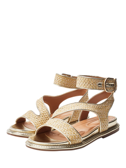 Moda in Pelle Nolanna Leather Strappy Sandals, Natural/Gold - view 2, Natural/Gold
