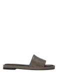 Moda in Pelle Jaz Leather Embellished Slider Sandals, Black