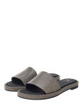 Moda in Pelle Jaz Leather Embellished Slider Sandals, Black