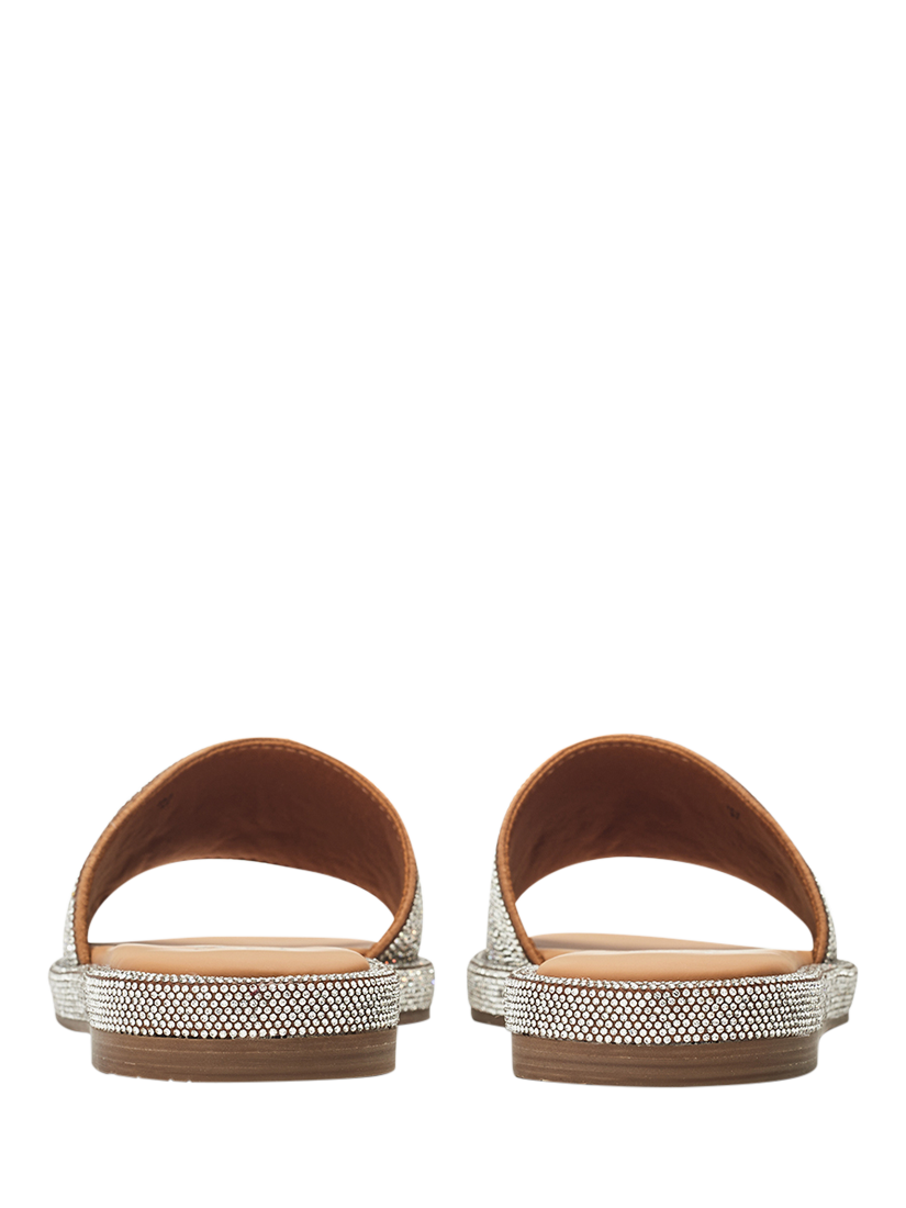 Product image 3 of 4, which shows Moda in Pelle Jaz Leather Embellished Slider Sandals, Silver, 3