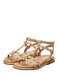 Moda in Pelle Leytona Embellished Gladiator Sandals, Natural