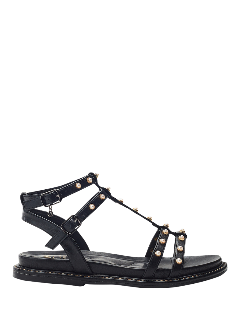 Product image 1 of 4, which shows Moda in Pelle Leytona Embellished Gladiator Sandals, Black, 8
