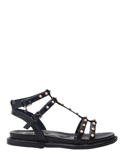 Moda in Pelle Leytona Embellished Gladiator Sandals, Black, Black