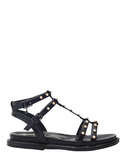 Moda in Pelle Leytona Embellished Gladiator Sandals, Black, Black