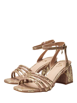 Moda in Pelle Maybel Block Heel Strappy Sandals, Rose Gold - view 2, Rose Gold