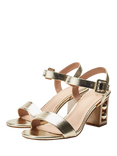 Moda in Pelle Sandypearl Embellished Block Heel Sandals, Gold