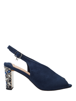 Moda in Pelle Maeva Alcantara Block Heel Sandals, Navy