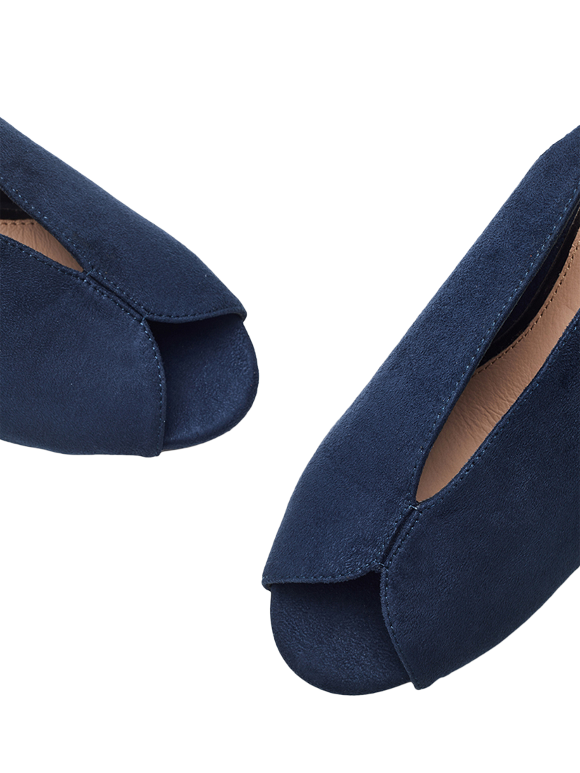 Product image 4 of 4, which shows Moda in Pelle Maeva Alcantara Block Heel Sandals, Navy, 3
