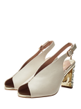 Moda in Pelle Maeva Alcantara Block Heel Sandals, Beige