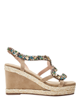 Moda in Pelle Naap Suede Embellished Wedge Heel Sandals, Stone