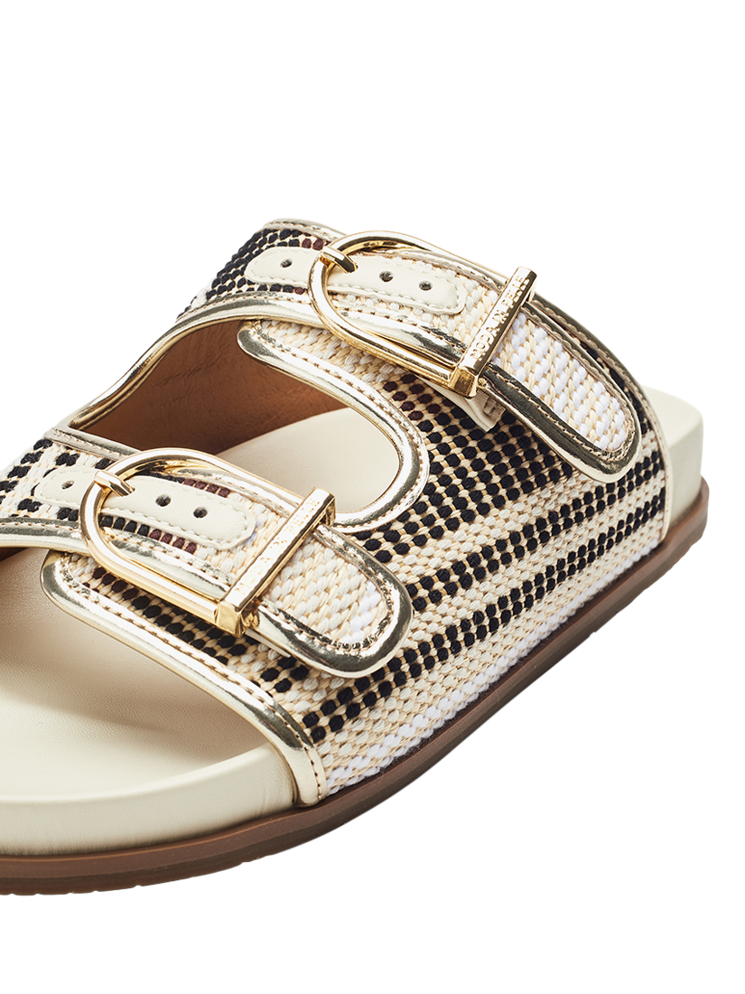 Product image 5 of 5, which shows Moda in Pelle Janettie Footbed Sandals, Multi, 3